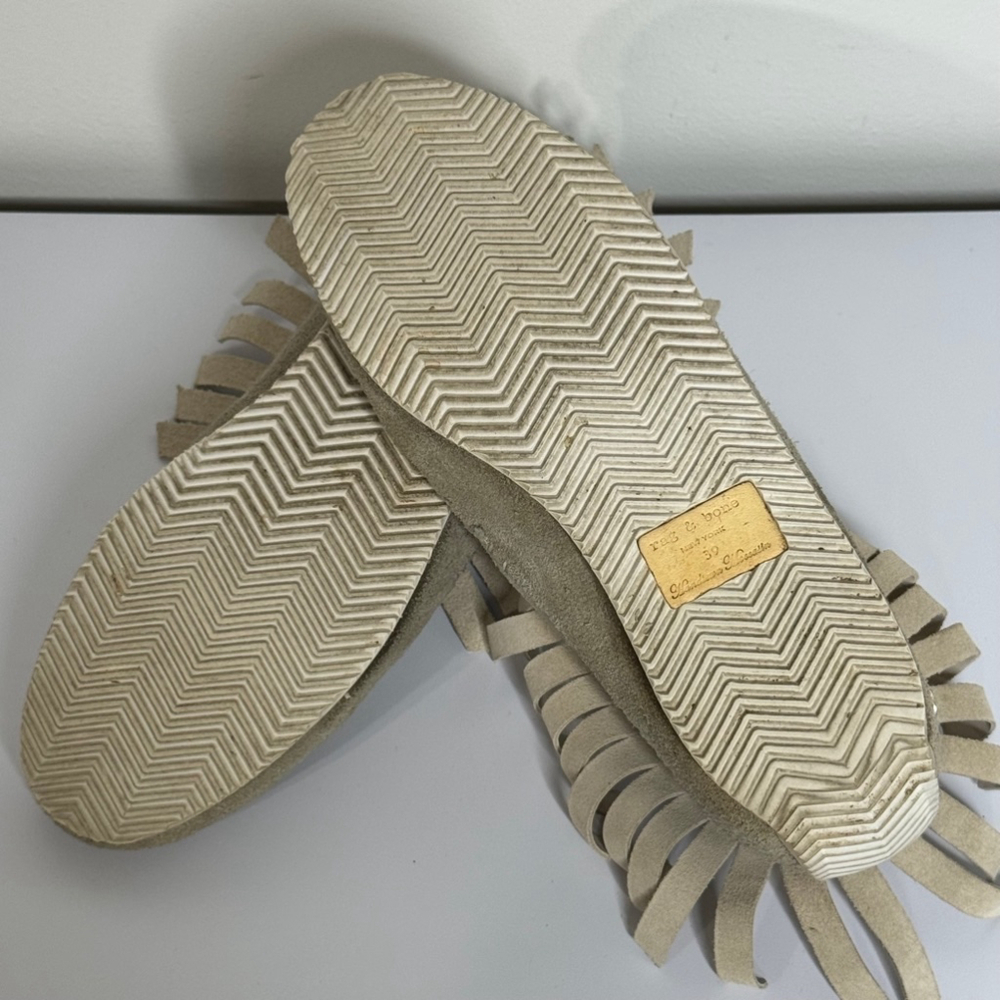 RAG & BONE Fringed Suede and Leather Moccasins Women’s Size 39/9 - Picture 5 of 6